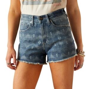 Ariat Women's High Rise Southwest Laser 3" Denim Shorts